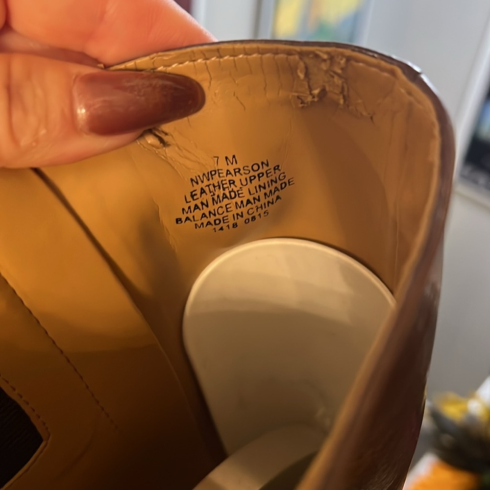 Nine West 2015 Pearson Brown Leather Boots with gold accent Sz 7 - Picture 3 of 8